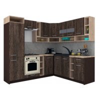 Bucatarie de Colt COSSY NEW DR. 200-230, Wenge / Decor 7648